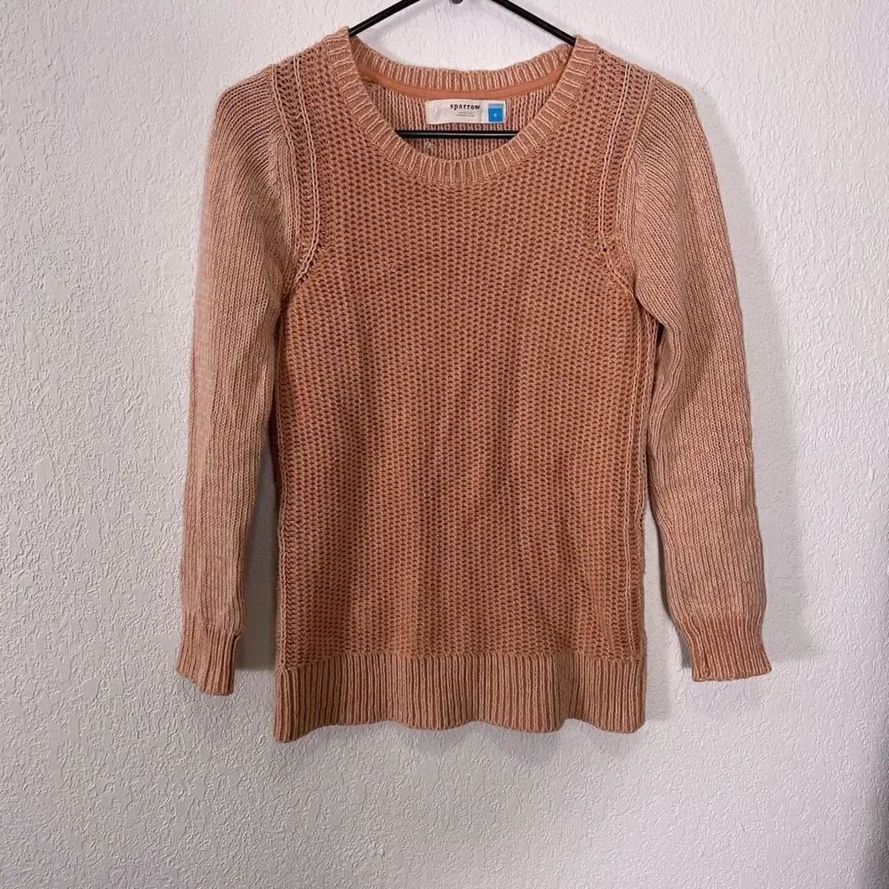 Sparrow | Anthropologie Orange‎ Knit Crewneck Pullover Sweater Size Small